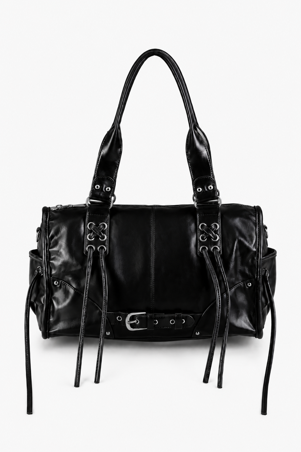 Ayla Onyx Black Buckle Shoulder Bag