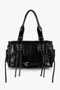 Ayla Onyx Black Buckle Shoulder Bag