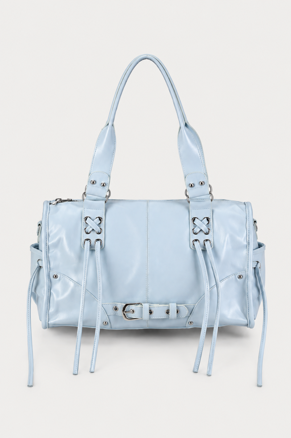 Ayla Powder Blue Buckle Shoulder Bag