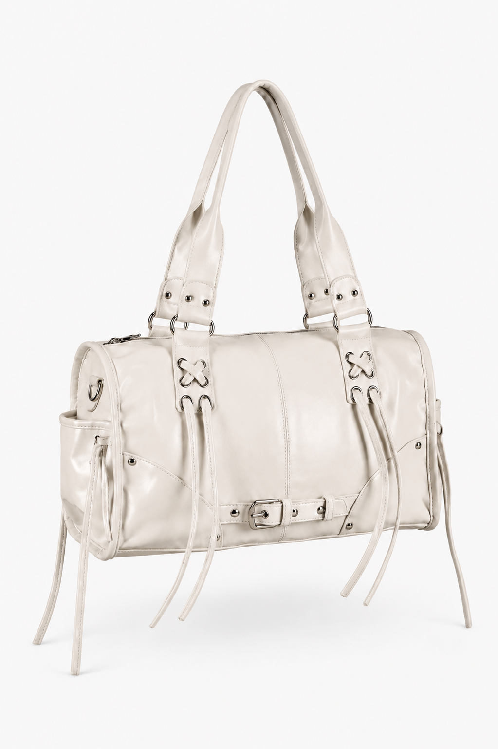 Ayla Pearl Ivory Buckle Shoulder Bag