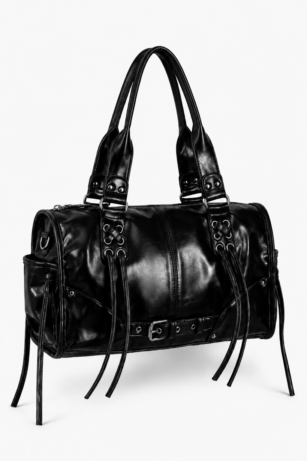 Ayla Onyx Black Buckle Shoulder Bag