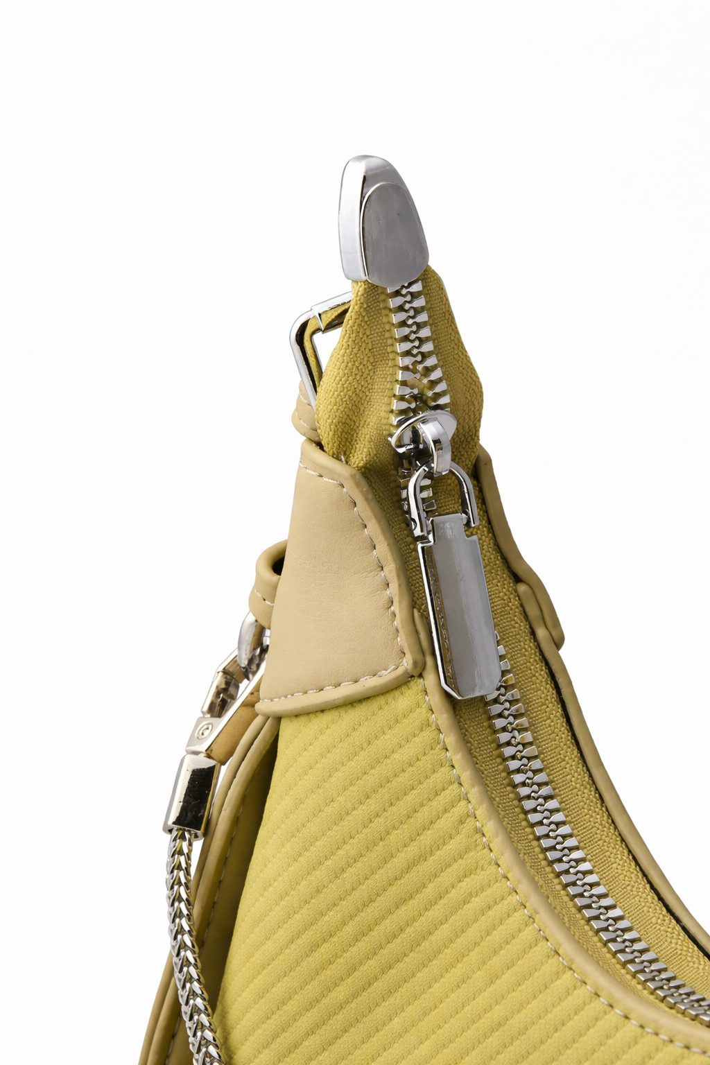 OLIVE-GREEN HANDBAG WITH SILVER ACCENTS