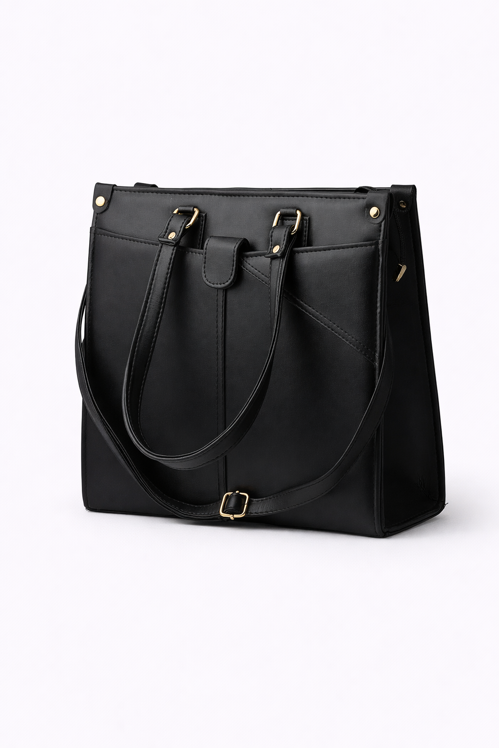 BLACK LEATHER ELEGANT BLACK BAG