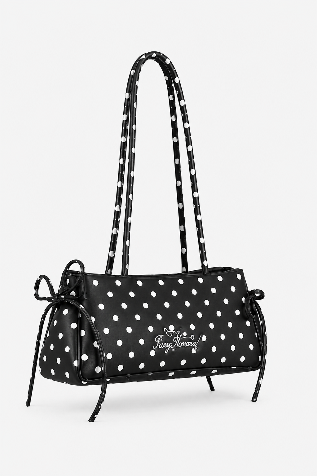 Mira Black Polka Dot Shoulder Bag