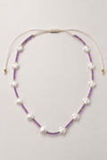 Purple and Shell Beaded Loop Necklace