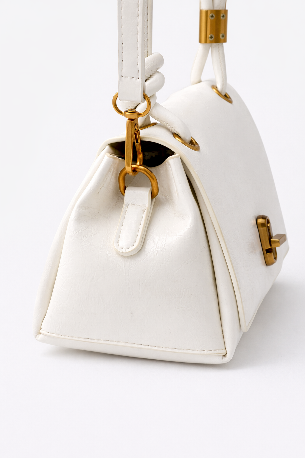 New Arrivals Pearl White Luxe Satchel