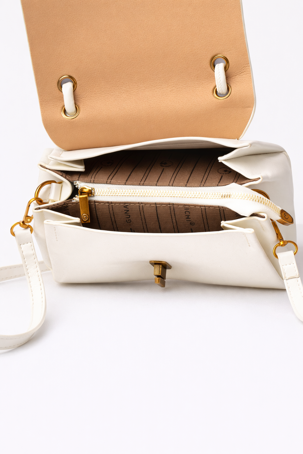 New Arrivals Pearl White Luxe Satchel